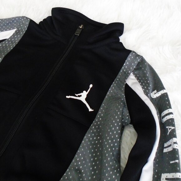 Jordan Black Colorblock Full Zip Track Jacket Black 2T Boys - Picture 6 of 14